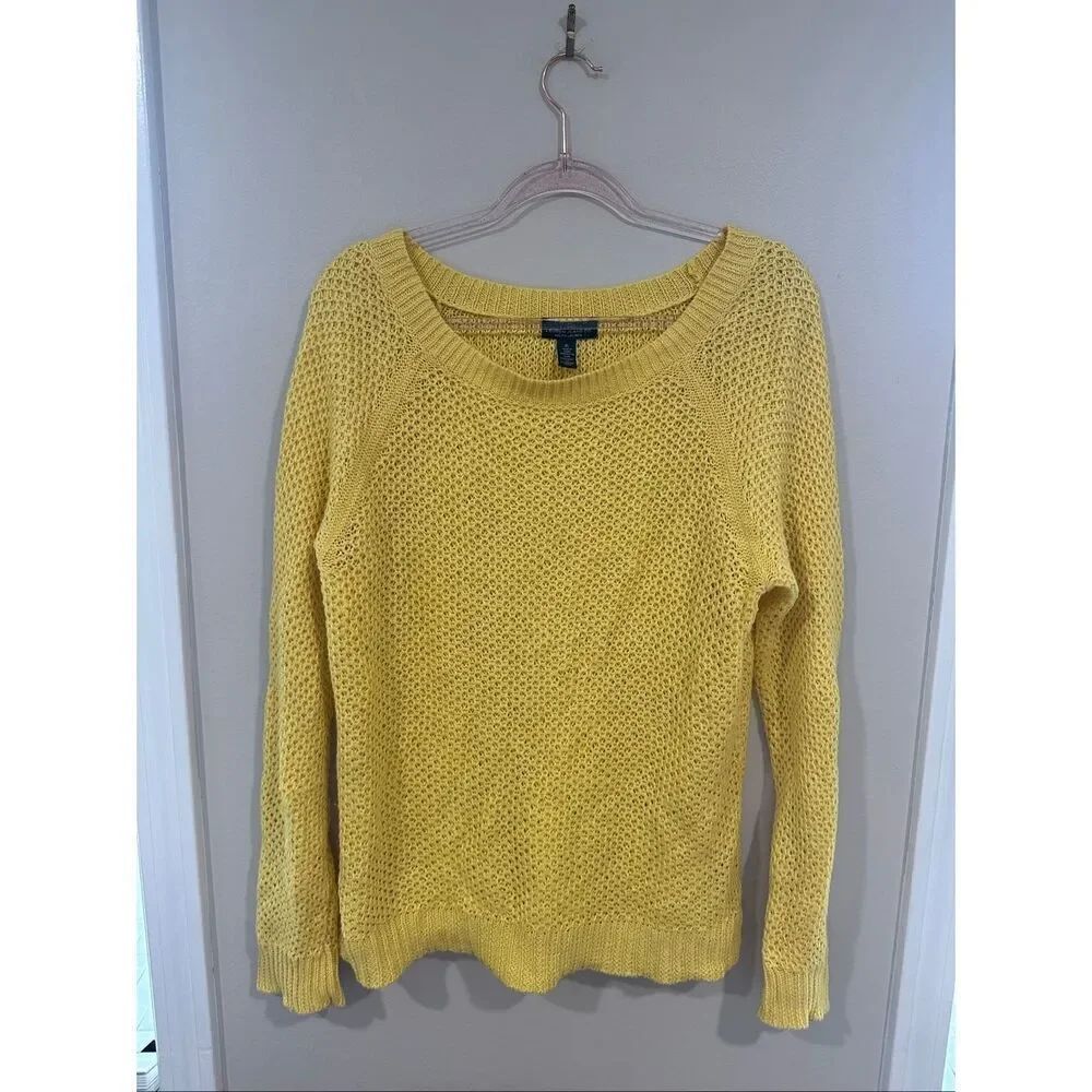 LRL Lauren Jeans Co Ralph Lauren Yellow Knit Sweater XL